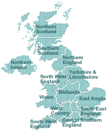 Regional map of the UK