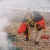 Aboriginal fire ceremony on Dover's beach, 3 September 2001