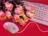 Flowers and keyboard'