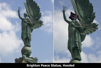 Brighton Peace Statue, Hooded