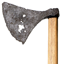 Viking battleaxe found near London Bridge. The handle is modern.