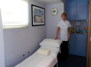 Complementary Therapist, Deirdre Scott, in the new Complementary Therapy room