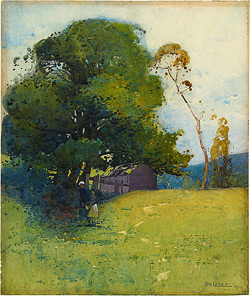 Sydney Long (Fig tree, Stanwell Park) 1909 watercolour The Oscar Paul Collection, Gift of Henriette von Dallwitz and of Richard Paul in honour of his father 1965 Reproduced with the kind permission of the Ophthalmic Research Institute of Australia