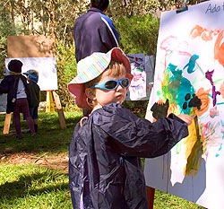 Children taking part in Sculpture Garden Sunday event in 2005
