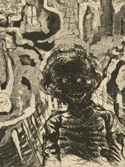 Otto Dix 'Nachtliche Begegnung mit einem Irrsinnigen [Night-time encounter with a madman]' 1924, etching, aquatint, drypoint Collection of the National Gallery of Australia The Poynton Bequest 2003  Otto Dix, Licensed by VISCOPY, Australia