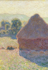 Monet 'Meules, milieu du jour [Haystacks, midday] [also known as Meules au soleil, milieu du jour and Grainstacks, midday]' 1890 Painting, oil on canvas Collection of the National Gallery of Australia