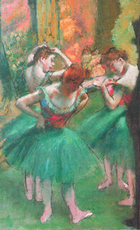 Edgar Degas Dancers, pink and green c. 1890 (detail) oil on canvasThe Metropolitan Museum of Arts, New YorkHO Havemeyer Collection, Bequest of Mrs HO Havemeyer, 1929