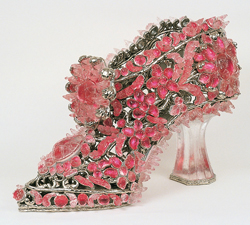 Tim Horn 'Glass slipper (Ugly Blister)' 2001, lead crystal, nickel-plated bronze, Easter egg foil, silicon, Collection of the National gallery of Australia
