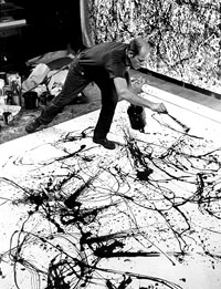 Jackson Pollock painting, Summer 1950, photo: Hans Namuth