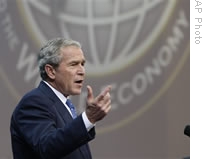 President George W. Bush makes remarks at the Summit on Financial Markets and the World Economy in Washington