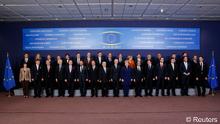 European Union leaders pose for a family photo at a EU summit in Brussels October 18, 2012. EU leaders will try to bridge deep differences over plans for a banking union at a summit on Thursday but no substantial decisions are expected, reviving concerns about complacency in tackling the three-year-old debt crisis. REUTERS/Christian Hartmann (BELGIUM - Tags: POLITICS BUSINESS)