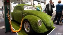 A green VW Beatle in Hannover.
