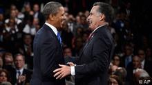 Candidaţii Mitt Romney şi Barack Obama la Boca Raton 