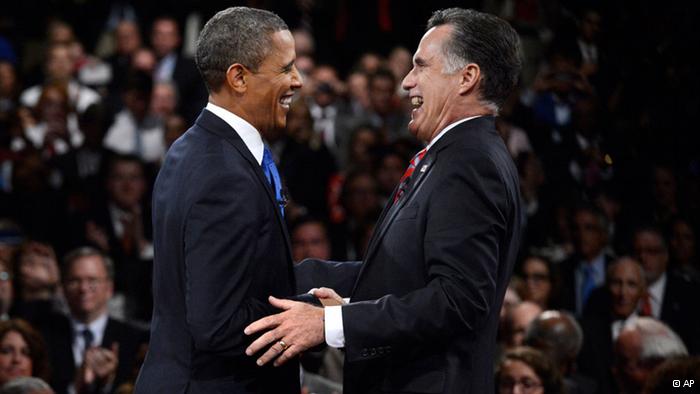 Candidaţii Mitt Romney şi Barack Obama la Boca Raton 