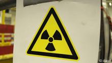 A sign warning against radioactivity