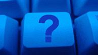 Tastatur blau mit Fragezeichen