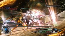 This screenshot provided by Square Enix shows a battle sequence from the video game Final Fantasy XIII-2. Two heroes will travel through time to save the future in this direct sequel to 2010's Final Fantasy XIII, for the Xbox 360 and PlayStation 3. (Foto:Square Enix/AP/dapd)
