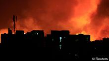 Fire engulfs the Yarmouk ammunition factory in Khartoum (Photo: Reuters)