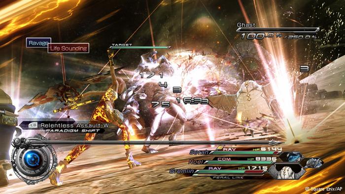 This screenshot provided by Square Enix shows a battle sequence from the video game Final Fantasy XIII-2