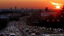 A view of Madrid's A-6 highway as air pollution in the Spanish capital reaches critical levels 
Copyright: JUAN CARLOS HIDALGO/EPA