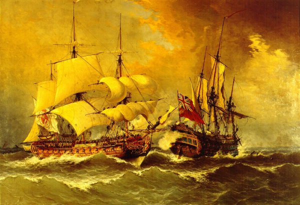  La fragata espaola de Blas de Lezo ataca a un navo ingls