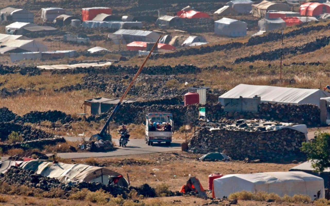 Thousands of Syrians are living in makeshift camps near the Israeli border